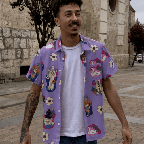 Camisa hawaiana Palentina Lila