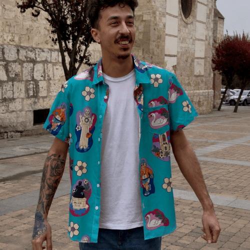 Camisa hawaiana Palentina Turquesa